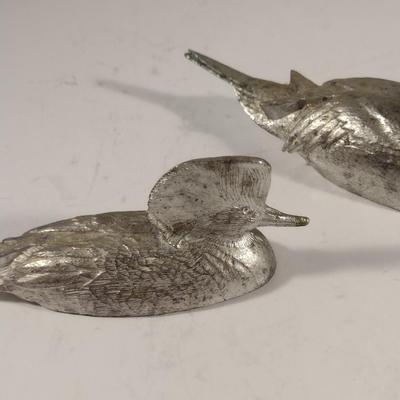 Collection of Metal Figurines- Birds, Ducks, and Turtle