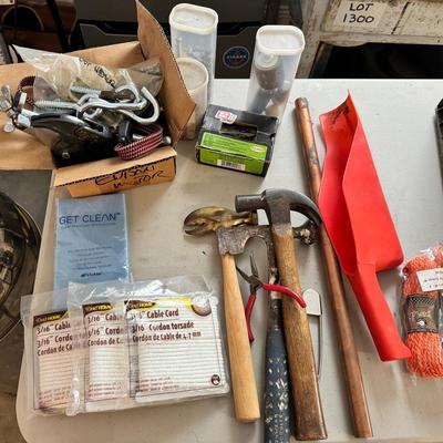 W1484 Milk Crate of Assorted Items Twine Cord Bits