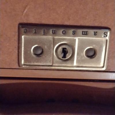 Pair of Vintage Samsonite Streamlite Faux Leather Hard Shell Suitcases