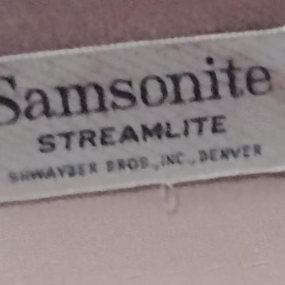 Pair of Vintage Samsonite Streamlite Faux Leather Hard Shell Suitcases