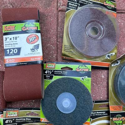 Box of Sanding Belts & Finishing Discs
