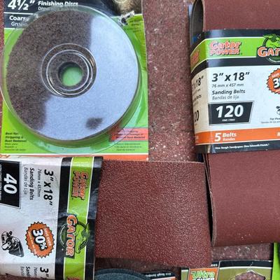 Box of Sanding Belts & Finishing Discs