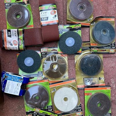 Box of Sanding Belts & Finishing Discs