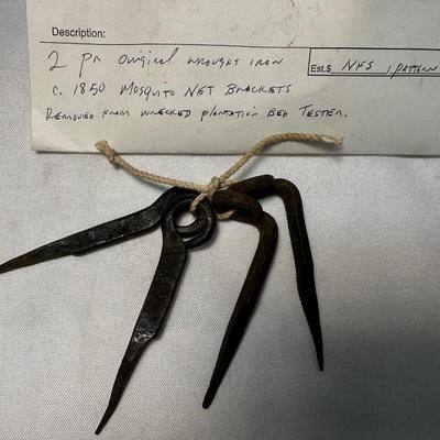 Two Pairs of Mosquito Net Brackets c. 1850