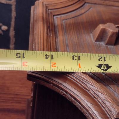 Vintage Faux Wood Plastic Sewing Box with Tray Including Supplies and Accessories