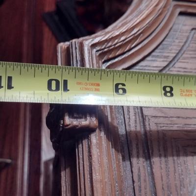 Vintage Faux Wood Plastic Sewing Box with Tray Including Supplies and Accessories