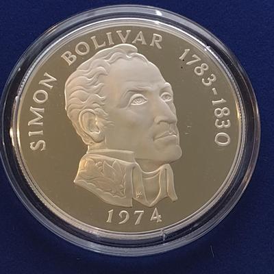 1974 Panama 20 Balboas 2000 Grain Sterling Silver .925 Proof Coin Franklin Mint with C.O.A. (#39)