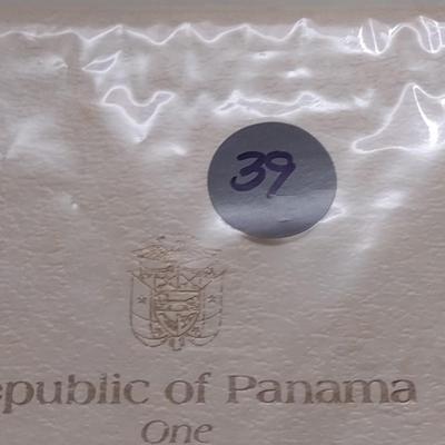 1974 Panama 20 Balboas 2000 Grain Sterling Silver .925 Proof Coin Franklin Mint with C.O.A. (#39)