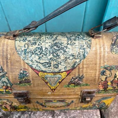 Vintage Decoupage Tin Lunchbox or Storage Container