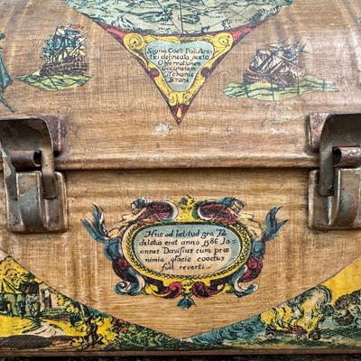 Vintage Decoupage Tin Lunchbox or Storage Container
