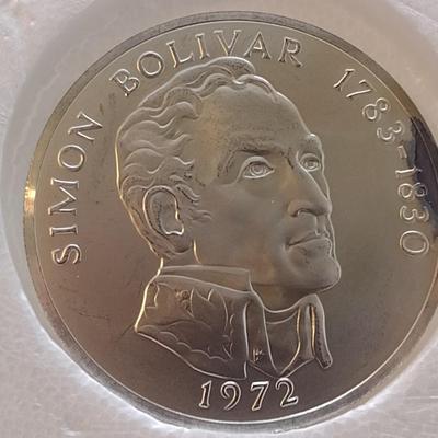 1972 Panama 20 Balboas 2000 Grain Sterling Silver .925 Proof Coin Franklin Mint (#43)