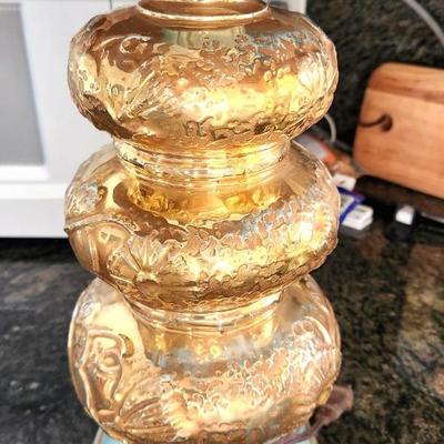 Lot #142B Matched Pair of Groovy MidCentury Modern Table Lamps - original shades