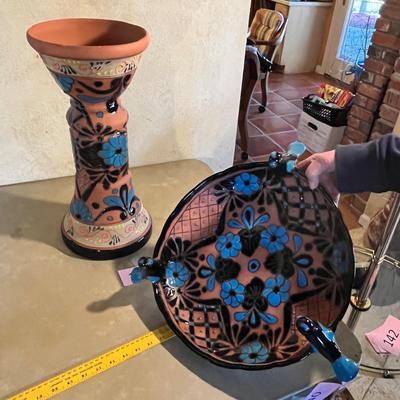 Talavera pottery Bird bath