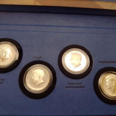 United States Mint 50th Anniversary Kennedy Half-Dollar Silver Coin Collection Four Coin Set (#45)