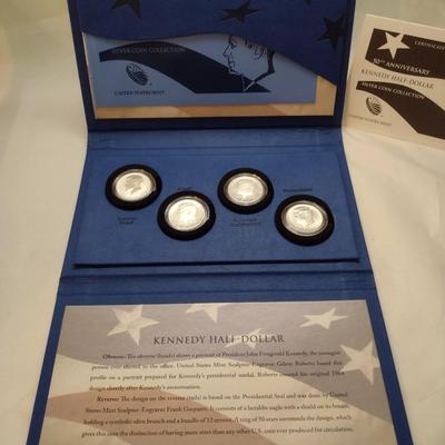 United States Mint 50th Anniversary Kennedy Half-Dollar Silver Coin Collection Four Coin Set (#45)