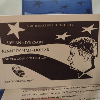 United States Mint 50th Anniversary Kennedy Half-Dollar Silver Coin Collection Four Coin Set (#45)