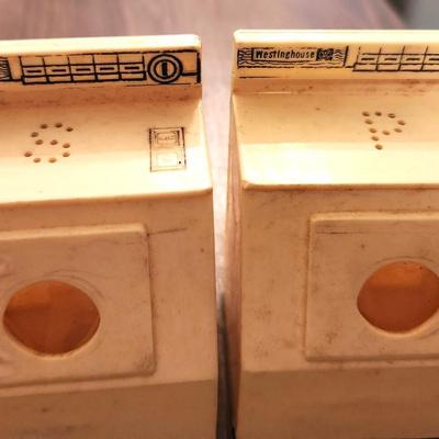 Lot #143 Cute pair of 1960's vintage Salt/paper shakers - Westinghouse Washer/Dryer