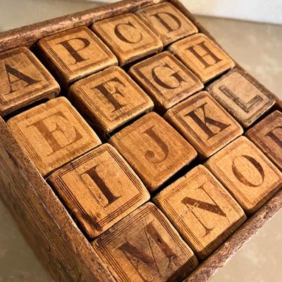 Antique Alphabet blocks in original box