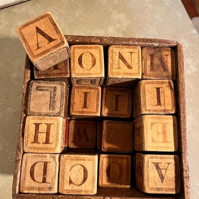 Antique Alphabet blocks in original box