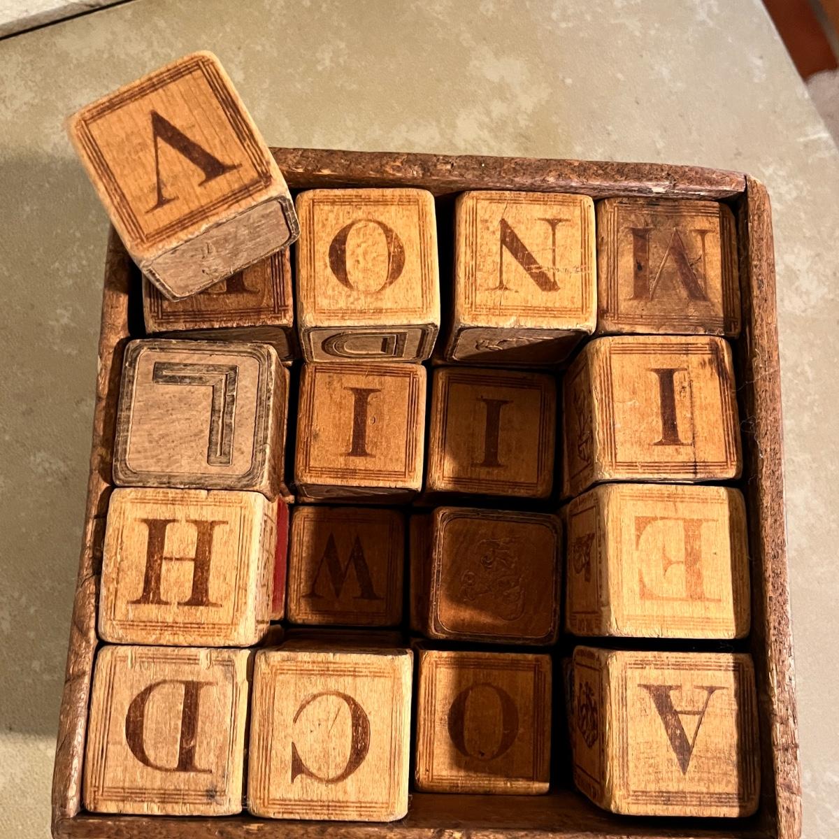 Antique alphabet blocks new arrivals