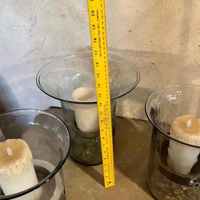 3 Glass candle holders