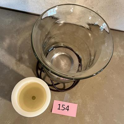 Glass & Metal Vase/ Candle holder