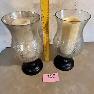 2 Metal & Glass candle holders