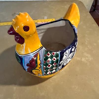 Talavera Chicken Planter