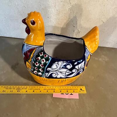 Talavera Chicken Planter