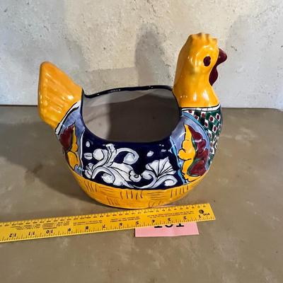 Talavera Chicken Planter