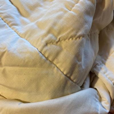 Handsewn Quilt and Blanket, Stored Together