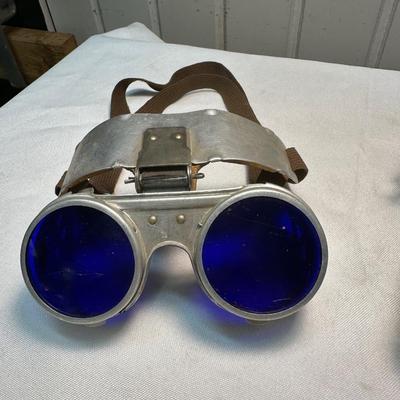 Vintage Cobalt Blue Welding Goggles