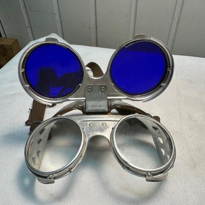 Vintage Cobalt Blue Welding Goggles