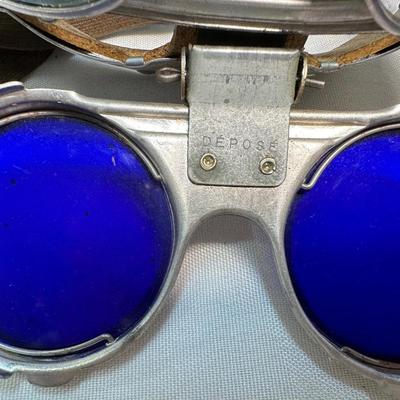 Vintage Cobalt Blue Welding Goggles