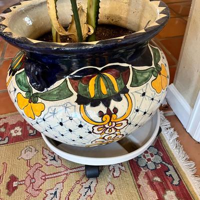 Large Talavera Pot with Cactus