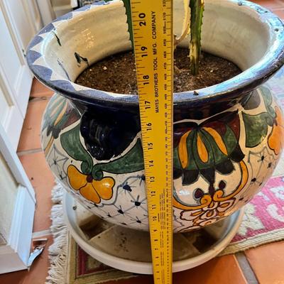 Large Talavera Pot with Cactus