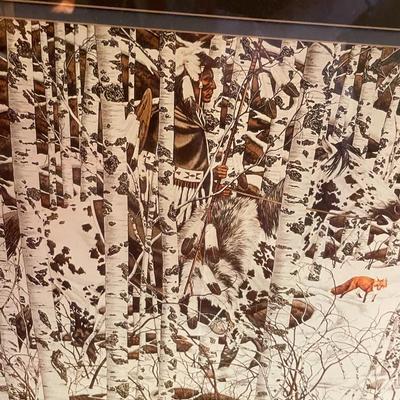 Framed Winter Hunting Portrait with Arrowhead