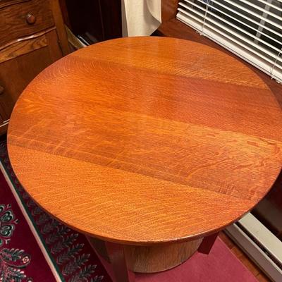 Vintage Oak Round End Table