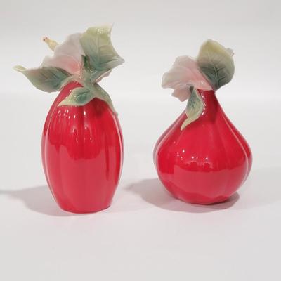 FRANZ Hibiscus porcelain salt / pepper shakers