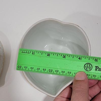 HEREND antique heart shaped covered dish