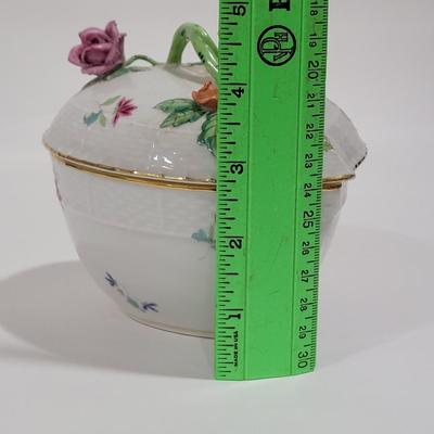 HEREND antique heart shaped covered dish