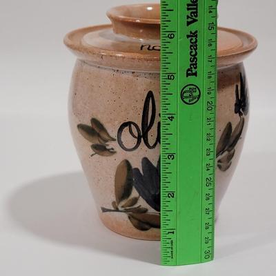 French Handpainted Olive Pot Noyaux