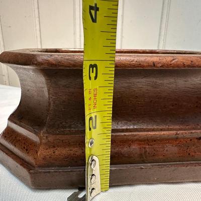 Two Wood & Removable Solid Brass Ashtrays (2)