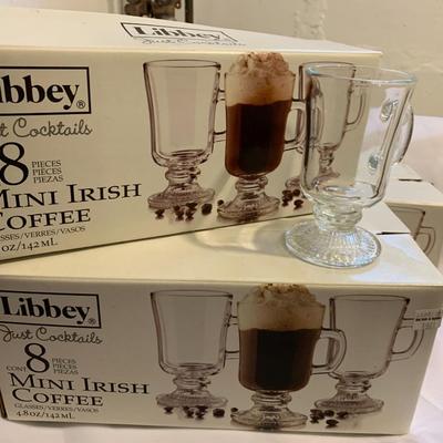 3 Libbey mini Irish coffee sets (24 glasses) NIB