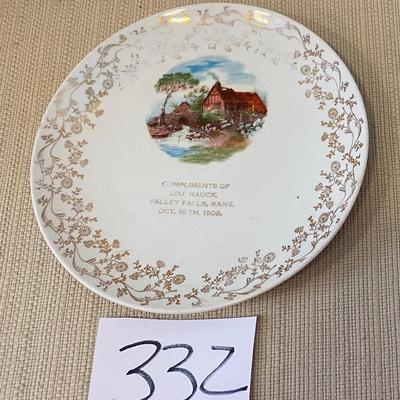 Vintage 1908 Valley Falls Plate