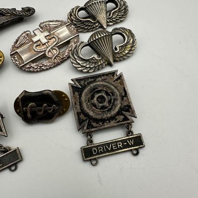 Various Sterling Military Medals