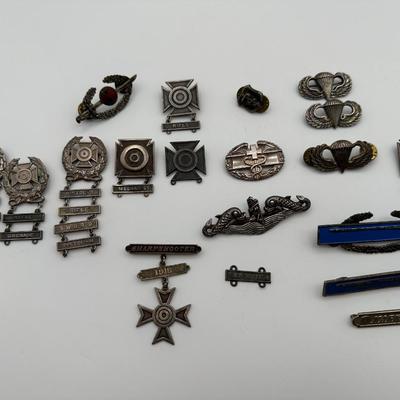 Various Sterling Military Medals