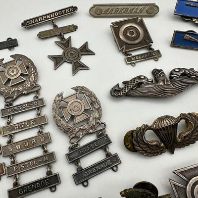 Various Sterling Military Medals