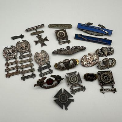 Various Sterling Military Medals