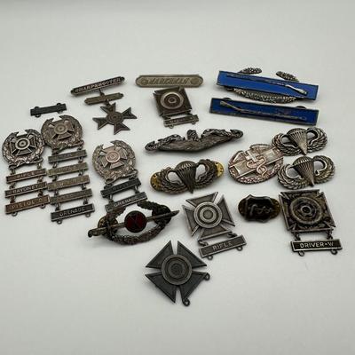 Various Sterling Military Medals